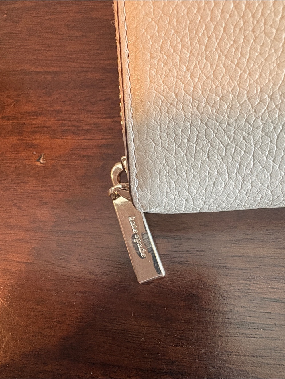 kate spade Cream and White Pebbled Leather Zip Wallet - Picture 6 of 17